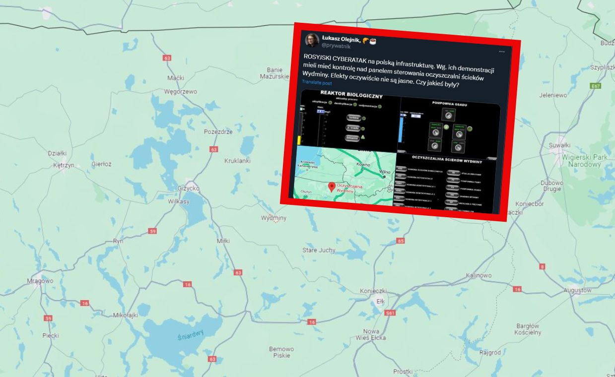 Cyberatak na oczyszczalnie ścieków na Mazurach