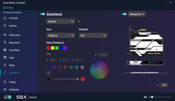 Oprogramowanie związane z Creative Sound BlasterX AE-5 Plus Pure Edition, fot. materiały prasowe.