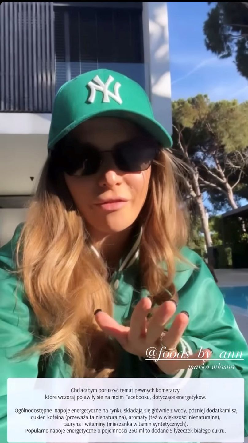 Anna Lewandowska odpowiada na krytykę "promowania energetyków"