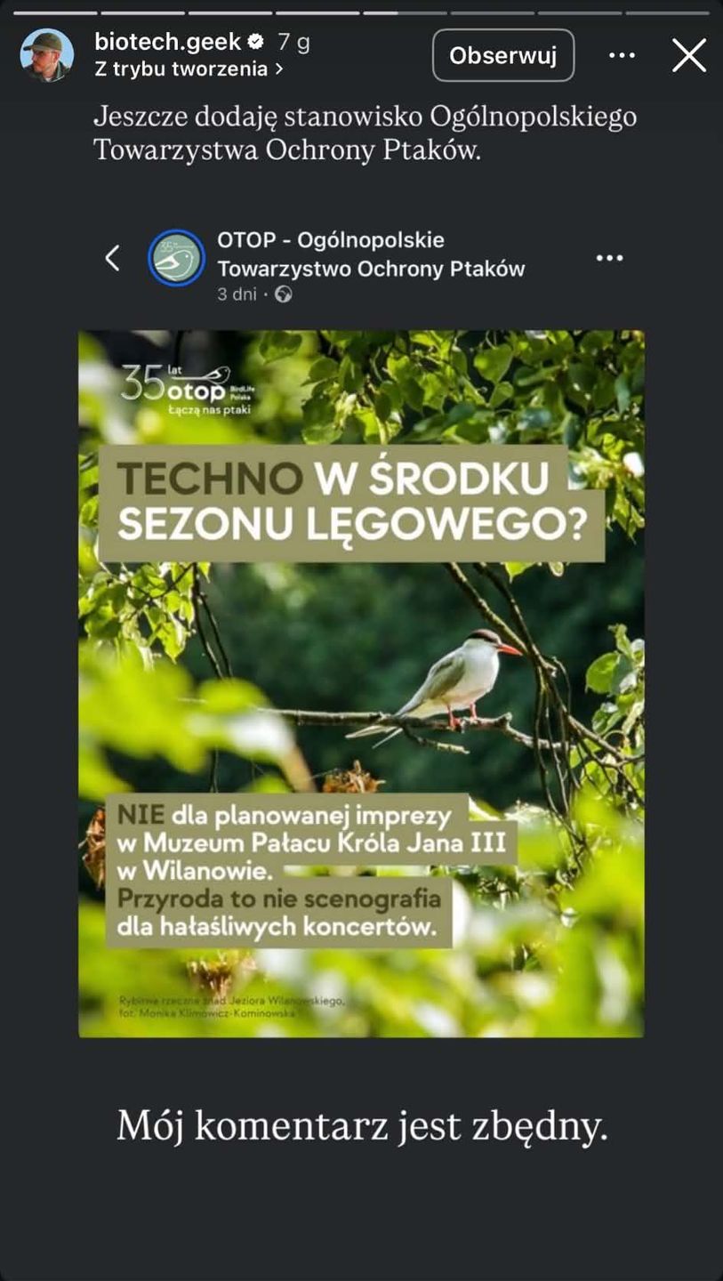 Biotechnolog Dawid Polak o imprezie w Wilanowie