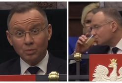 Mimika Dudy "skradła show". Tak wyglądał podczas exposé Sikorskiego