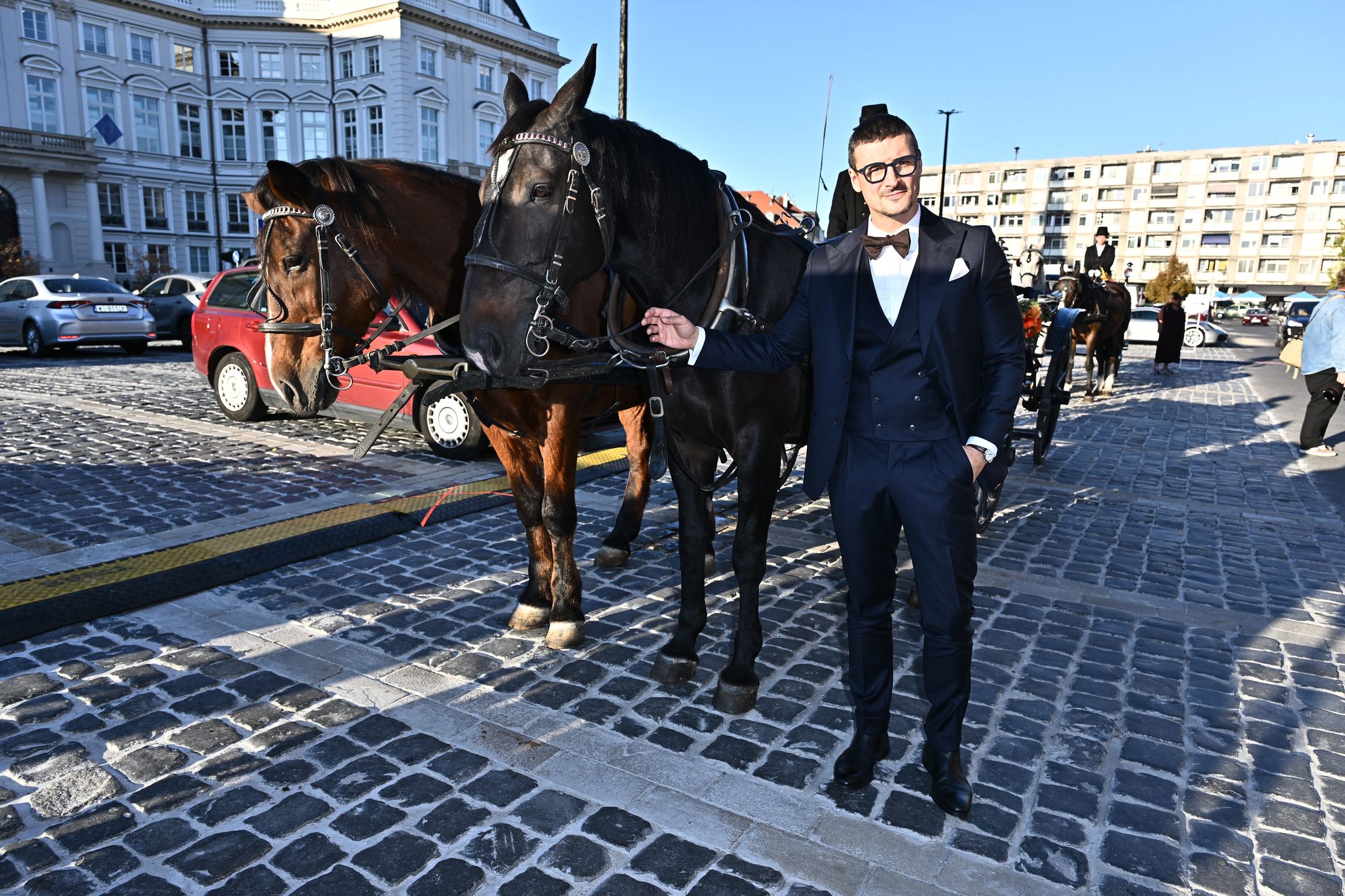 Mateusz Damięcki na premierze
