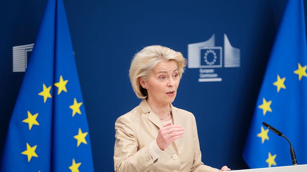 Commission Presents Proposal For EU Inc.
BRUSSELS, BELGIUM - MARCH 18: EU Commission President Ursula von der Leyen talks to media in the Berlaymont, the EU Commission headquarter on March 18, 2026 in Brussels, Belgium. Today, the European Commission has proposed EU Inc., an optional digital corporate framework that provides a single harmonized set of rules to replace the current fragmented landscape of 27 national legal systems and 60+ company forms. This initiative aims to streamline business operations across the EU, allowing entrepreneurs to create companies within 48 hours fully online and encouraging innovation to stay within Europe. (Photo by Thierry Monasse/Getty Images)
Thierry Monasse
brussels