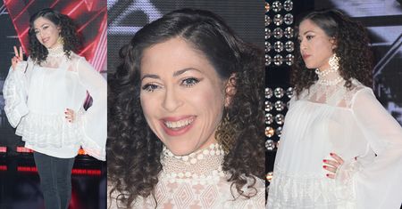 Ciężarna Natalia Kukulska w "firance" na nagraniu The Voice (ZDJĘCIA)