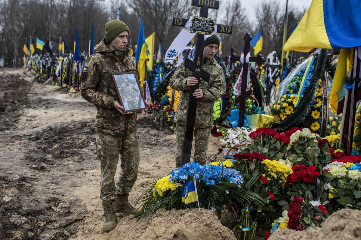 Pogrzeb ukraińskiego żołnierza w Ukrainie