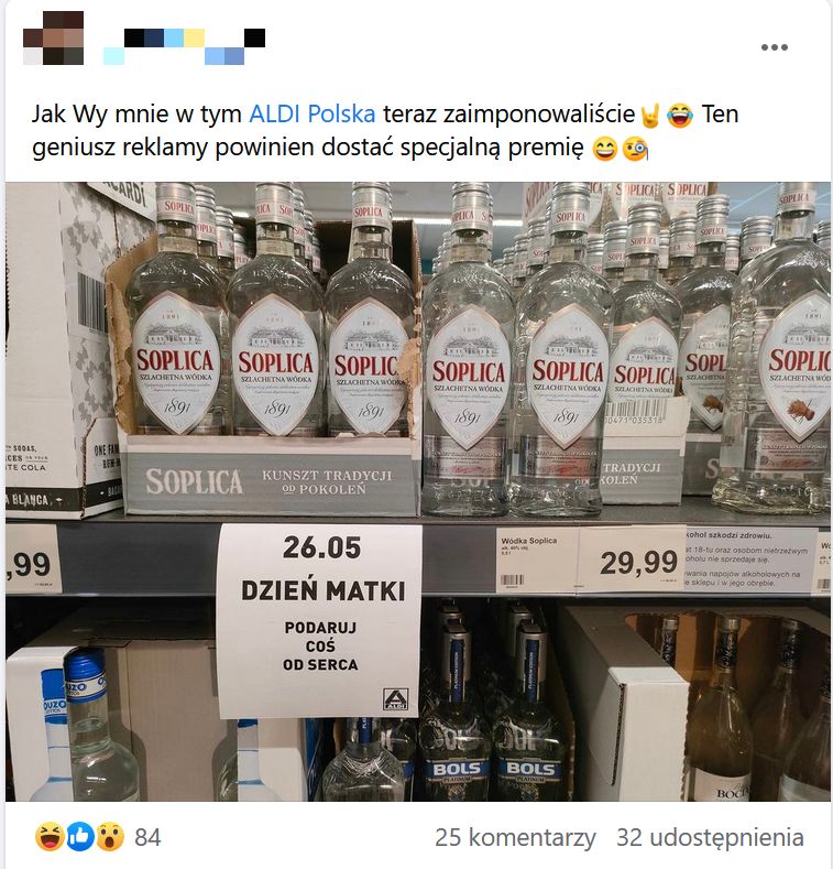 Zamieścił zdjęcie ze sklepu, uwagę zwraca jedna kartka