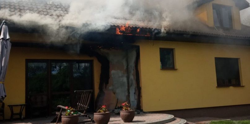 Wielko pożar domu jednorodzinnego w Chodzieży