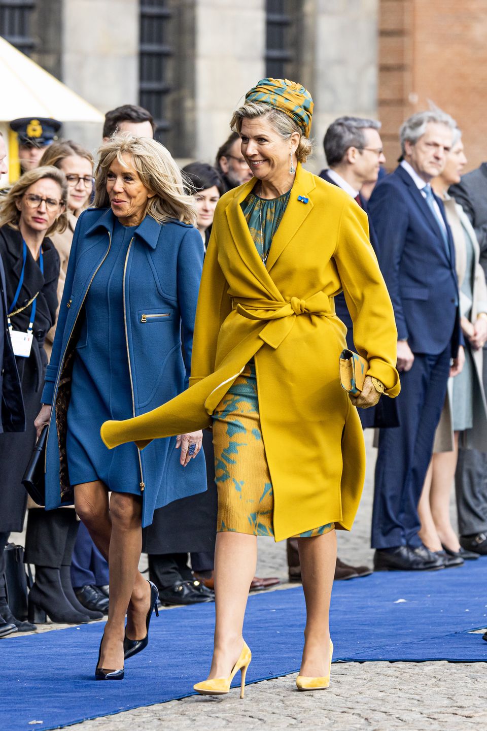 Brigitte Macron na spotkaniu z królem Holandiuu