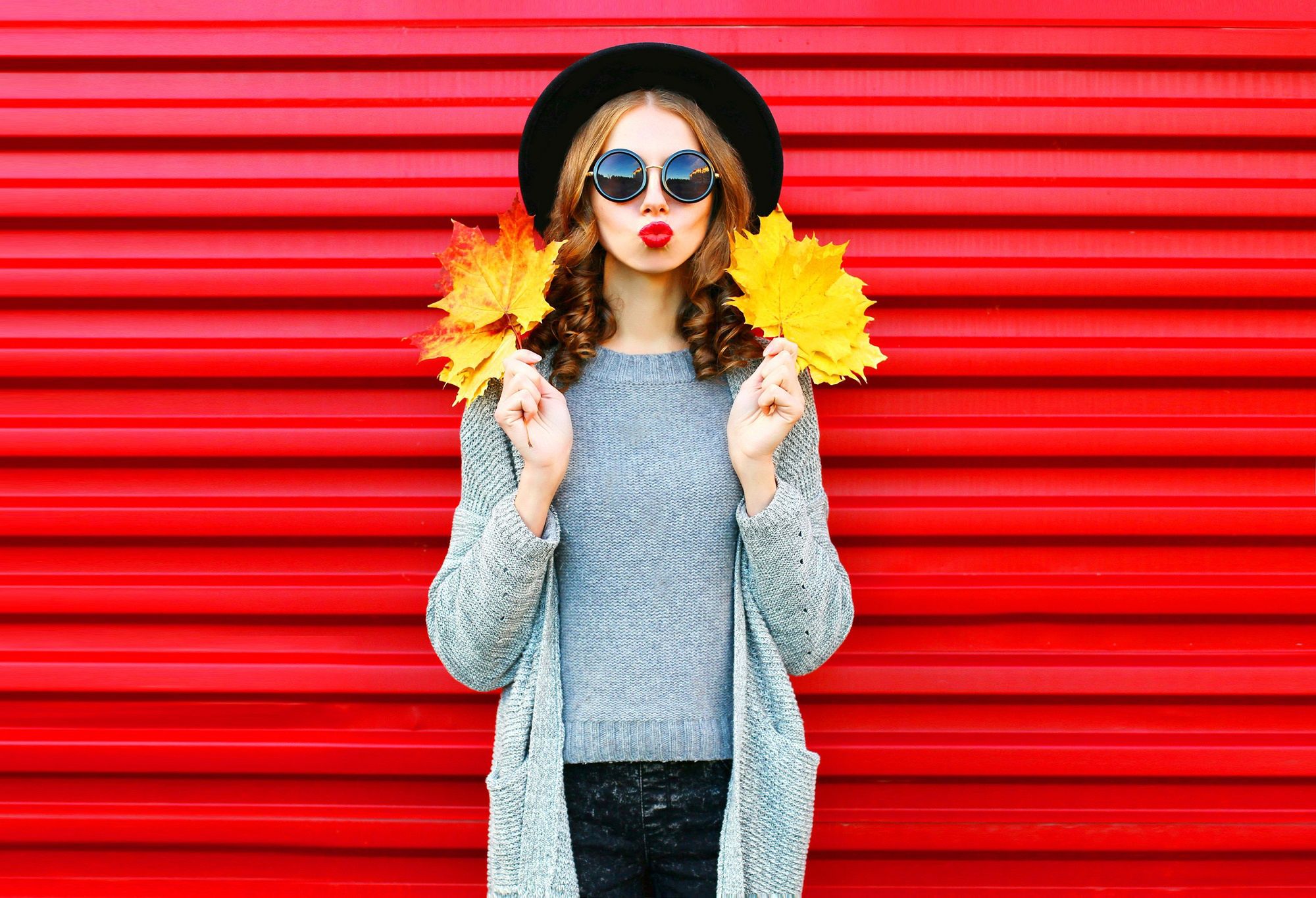 Fashion autumn portrait woman with yellow maple leaves on a red backgroundaccessory, autumn, beautiful, black, cheerful, chic, clothes, color, curly, elegant, enjoy, fall, fashion, female, feminine, fun, girl, glamour, glasses, gorgeous, hair, happy, hat, hipster, joy, lady, lifestyle, lovely, luxury, maple, model, people, pretty, season, lips, street, style, stylish, sunglasses, trendy, vogue, woman, yellow, young, cardigan, sweater, knitted, leaves, round, gray, accessory, autumn, beautiful, black, cheerful, chic, clothes, color, curly, elegant, enjoy, fall, fashion, female, feminine, fun, girl, glamour, glasses, gorgeous, hair, happy, hat, hipster, joy, lady, lifestyle, lovely, luxury, maple, model, people, pretty, season, lips, street, style, stylish, sunglasses, trendy, vogue, woman, yellow, young, cardigan, sweater, knitted, leaves, round, gray