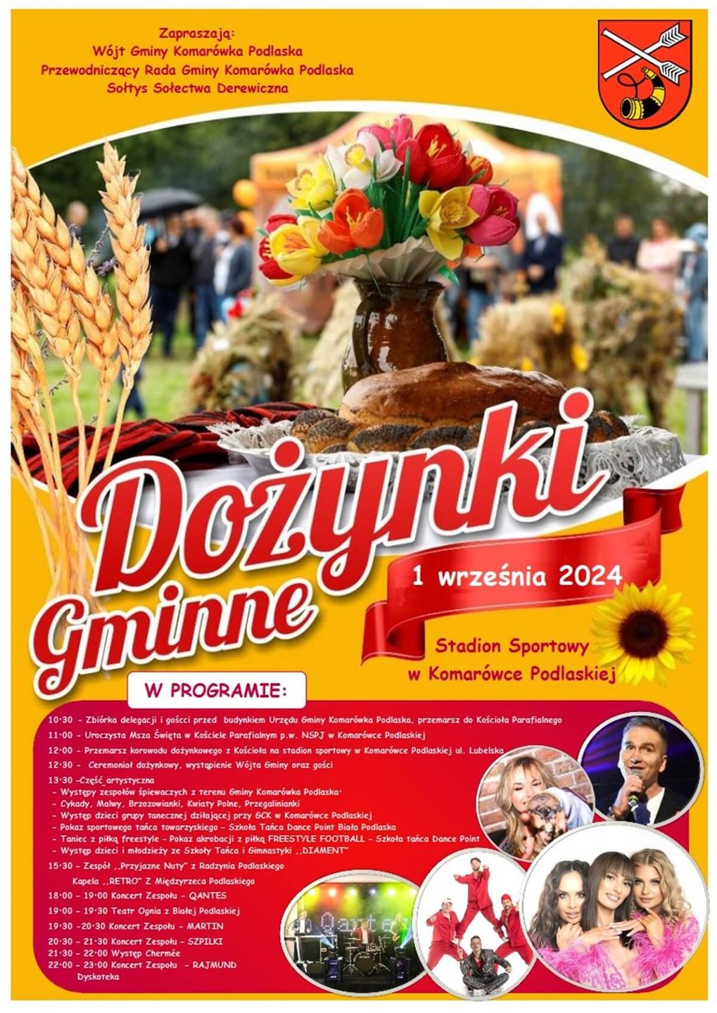 Dożynki w Komarówce Podlaskiej 2024 - plakat, program wydarzenia