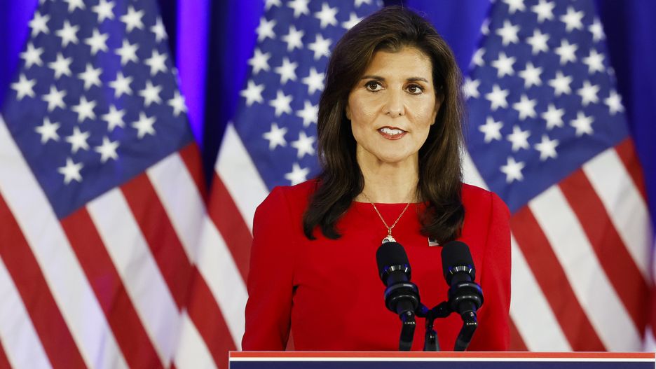 DANIEL ISLAND, SOUTH CAROLINA - MARCH 06: Republican presidential candidate and former U.N. Ambassador Nikki Haley announces the suspension of her presidential campaign at her campaign headquarters on March 06, 2024 in Daniel Island, South Carolina. Haley's announcement comes after losing all GOP primaries except Vermont in yesterday's Super Tuesday contests. (Photo by Anna Moneymaker/Getty Images)
