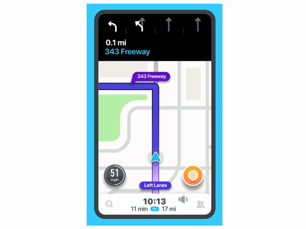 Asystent pasa ruchu w Waze, źródło: Waze / XDA Developers.