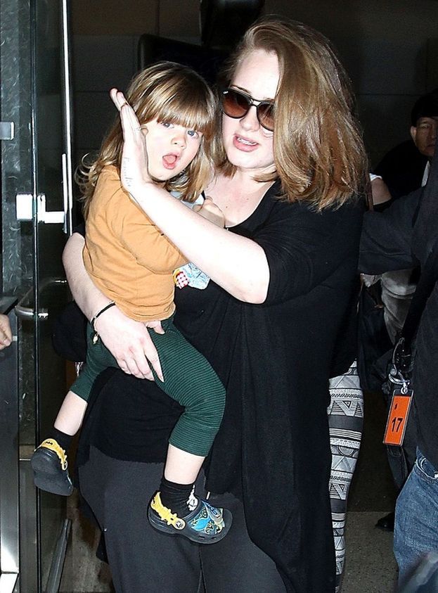 Adele z synem w 2015 r.