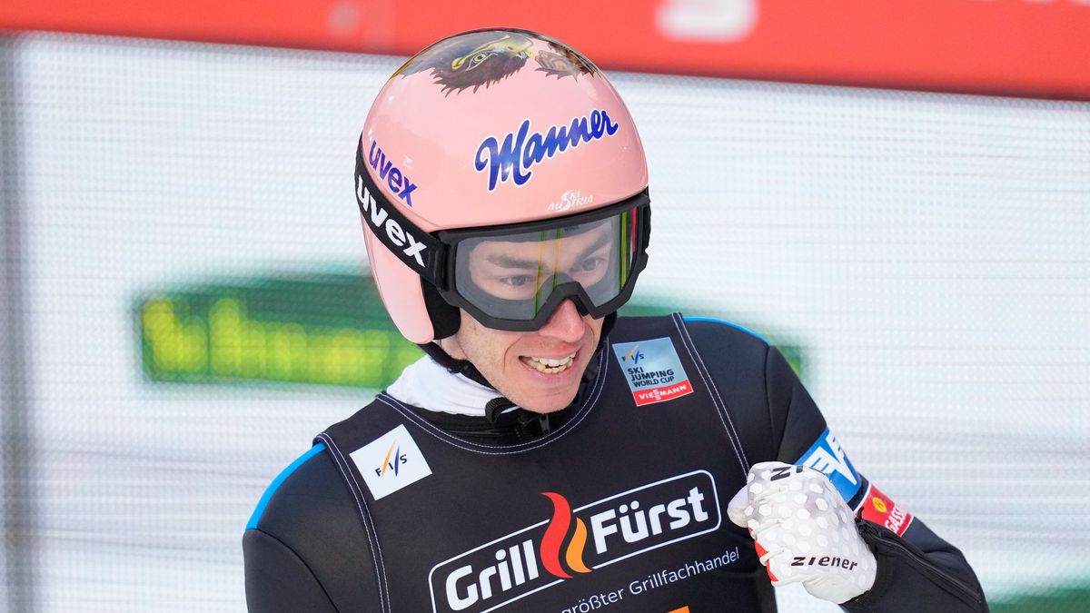 WILLINGEN, GERMANY - JANUARY 30: Stefan Kraft of Austria celebrates during the Individual HS145 at the FIS World Cup Ski Jumping Men Willingen at Stadion an der Mühlenkopfschanze on January 30, 2022 in Willingen, Germany. (Photo by Alex Gottschalk/DeFodi Images via Getty Images)