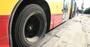 Łódź: Upały. Przegubowy autobus MPK zatonął w asfalcie na ul. Wojska Polskiego