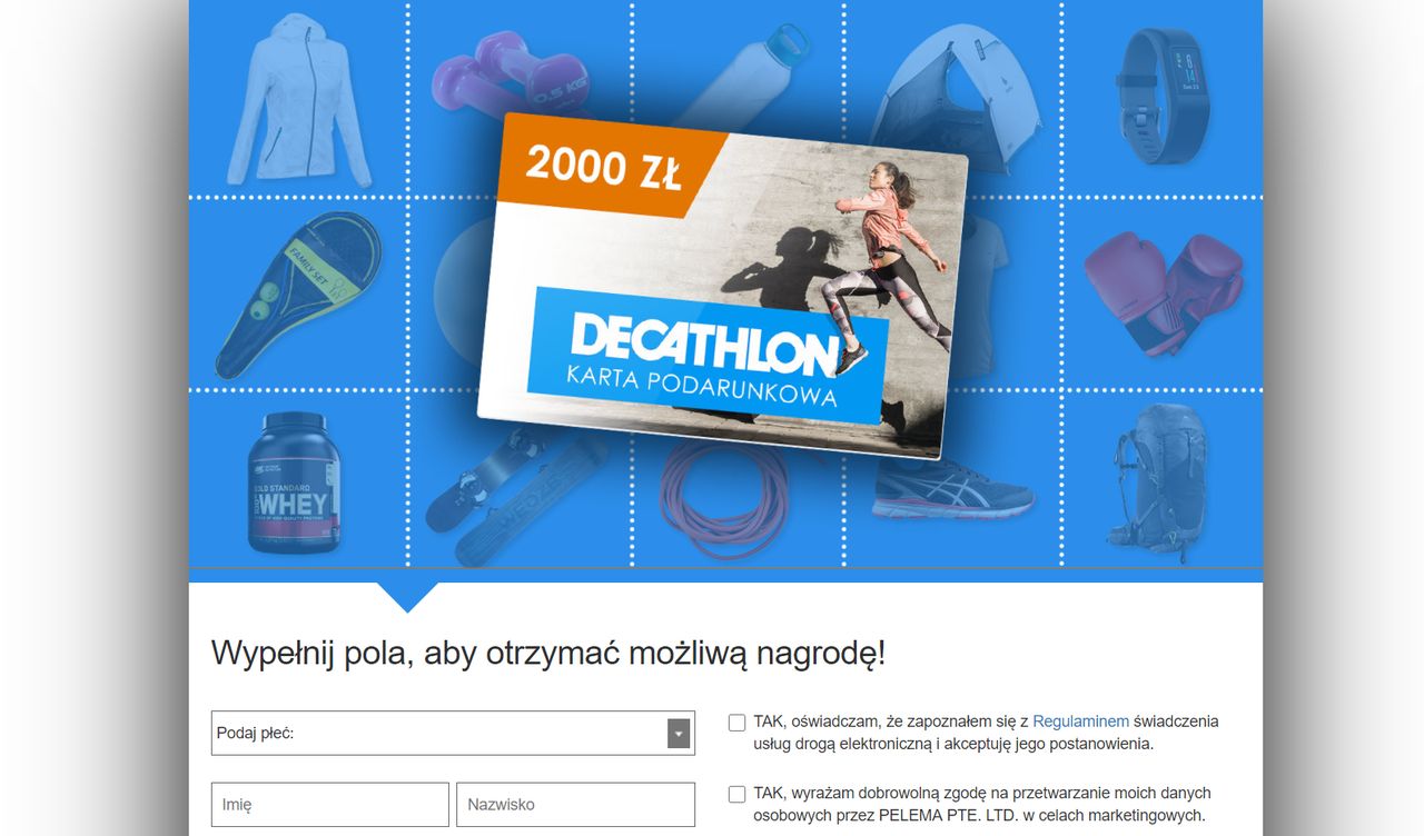 Ktoś na Facebooku podszywa się pod markę Decathlon, fot. Oskar Ziomek