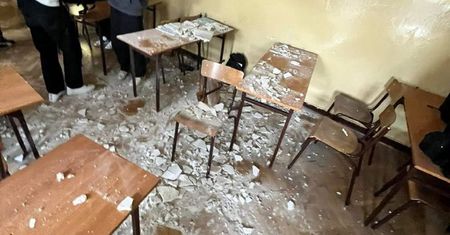 Chwile grozy w szkole. Na uczniów spadł tynk z sufitu