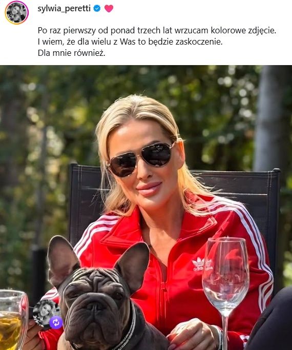 Wpis Sylwii Peretti na Instagramie