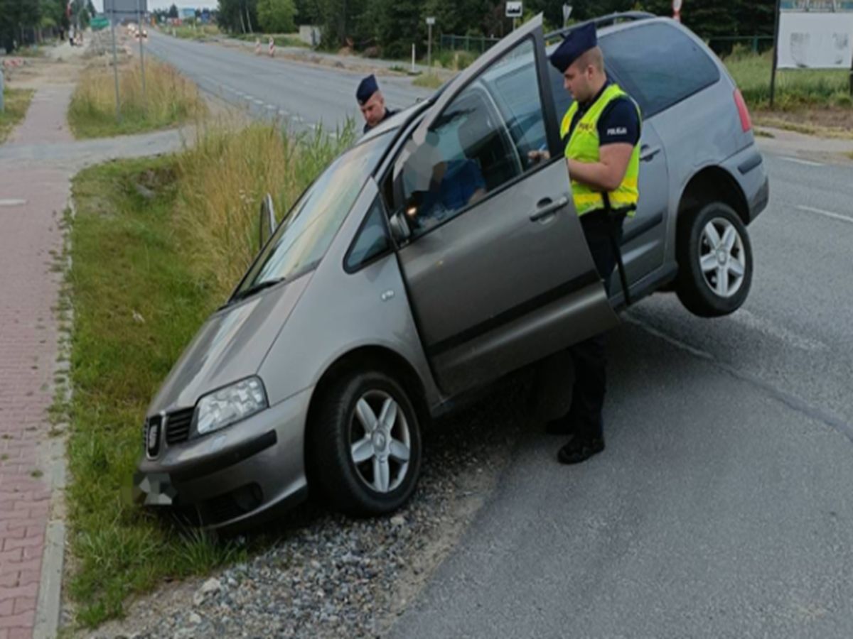 Kierowca osobówki skończył w rowie.