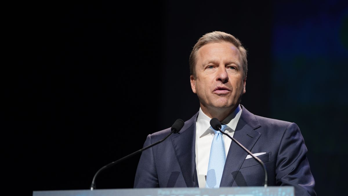 Oliver Zipse, chief executive officer of BMW AG, at the Paris Automotive Summit during the Paris Motor Show in Paris, France, on Tuesday, Oct. 15, 2024. The 90th edition of the Paris Motor Show runs 14-20 October. Photographer: Nathan Laine/Bloomberg via Getty Images