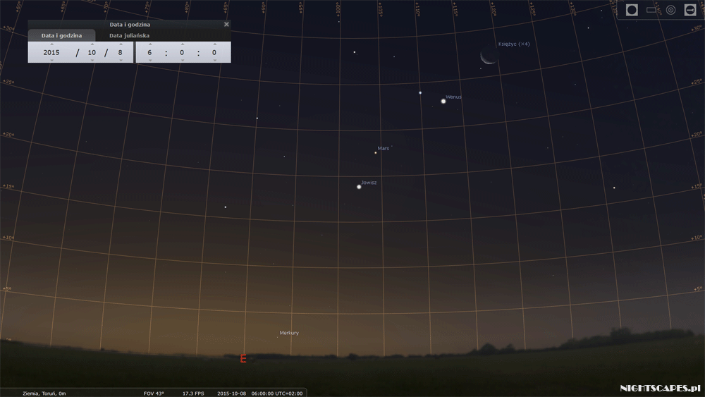Wielka koniunkcja planet  8-11 października 2015 4