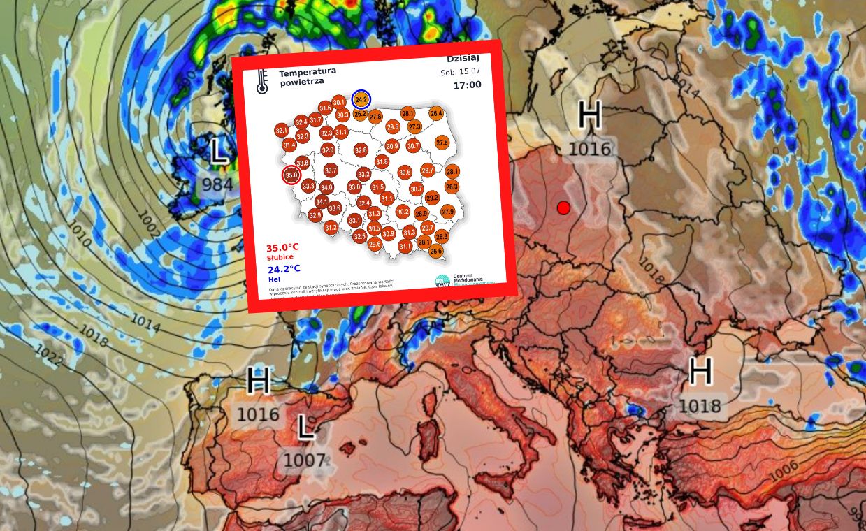 Najwyższa temperatura o 17 była w Słubicach