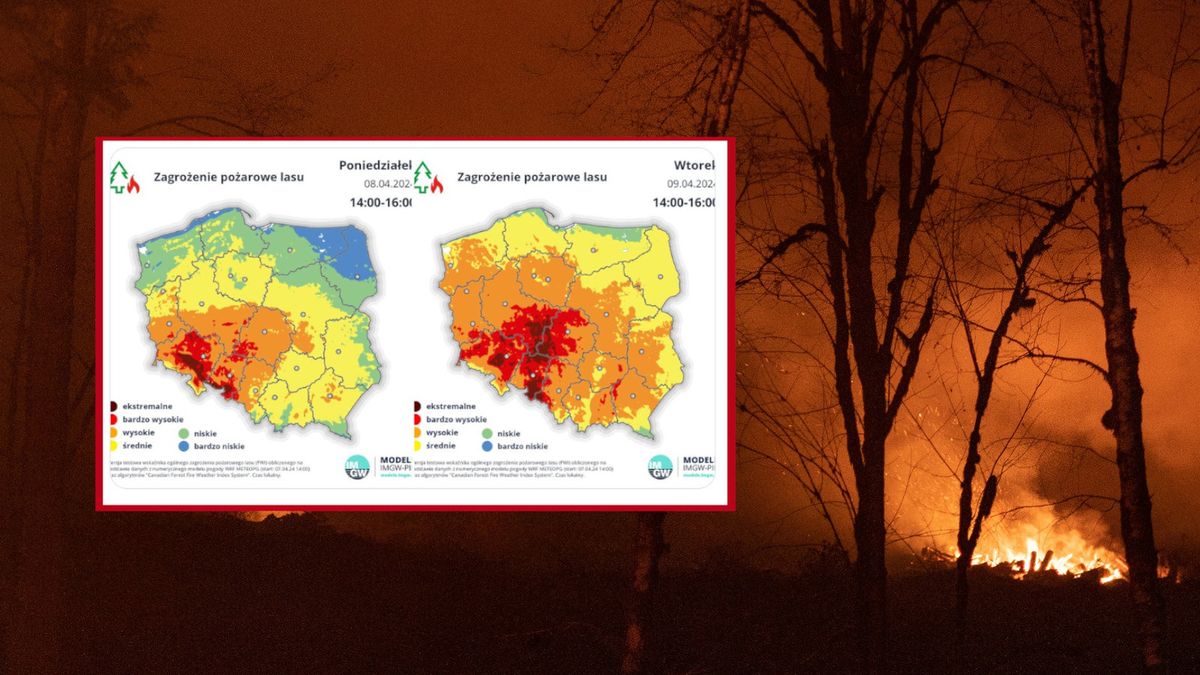IMGW-PIB wydał alerty przed podwyższonym ryzykiem wystąpienia pożarów 