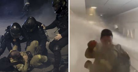 Kuriozalne sceny z Grecji. Brutalne starcia strażaków z policjantami