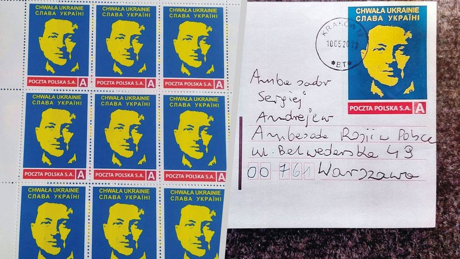 Znaczek z wizerunkiem prezydenta Zełenskiego został wysłany do ambsadora Rosji w Polsce