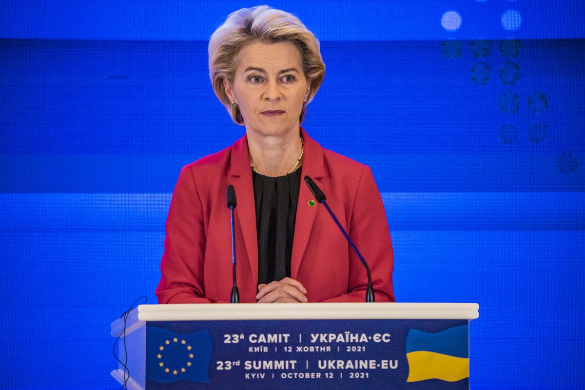 Ursula von der Leyen, President of the European Commission, attends the 23rd EU-Ukraine Summit in Kiev, Ukraine (Photo by Celestino Arce/NurPhoto via Getty Images)