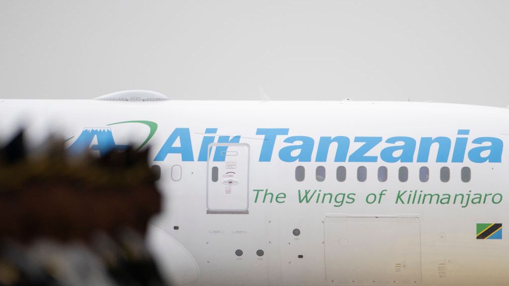 African Leaders Arrive In Beijing For China-Africa Cooperation Forum
BEIJING, CHINA - SEPTEMBER 3: An Air Tanzania aircraft ferrying Tanzanian President Samia Suluhu Hassan arrives at Beijing Capital International Airport ahead of the Forum on China-Africa Cooperation (FOCAC) on September 3, 2024 in Beijing, China. The diplomatic forum between China and African nations is held once every three years and is taking place in Beijing from September 4 through 6. (Photo by Andres Martinez Casares - Pool/Getty Images)
Pool