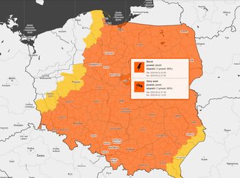 Niebezpieczna noc w Płocku i regionie. IMGW wydał ostrzeżenie przed burzami