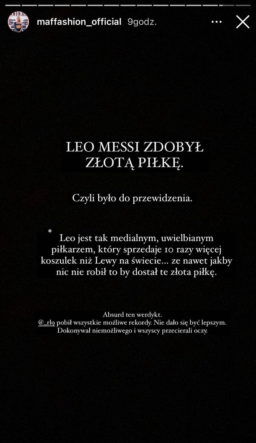 Maffashion komentuje Złotą Piłkę
