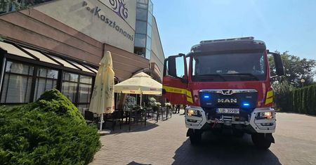 Pożar w hotelu przy ul. Krężnickiej w Lublinie. Ewakuacja gości, 6 zastępów straży na miejscu