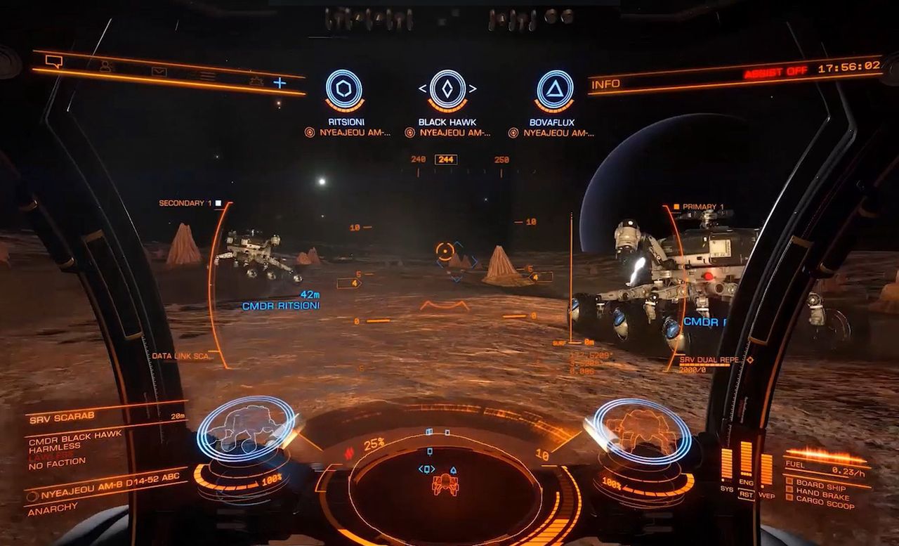 Rozgrywka Elite Dangerous. Gra jest dostępna za darmo w Epic Games Store.