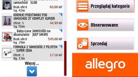 Allegro przedstawia aplikację dla komórek Nokii 1