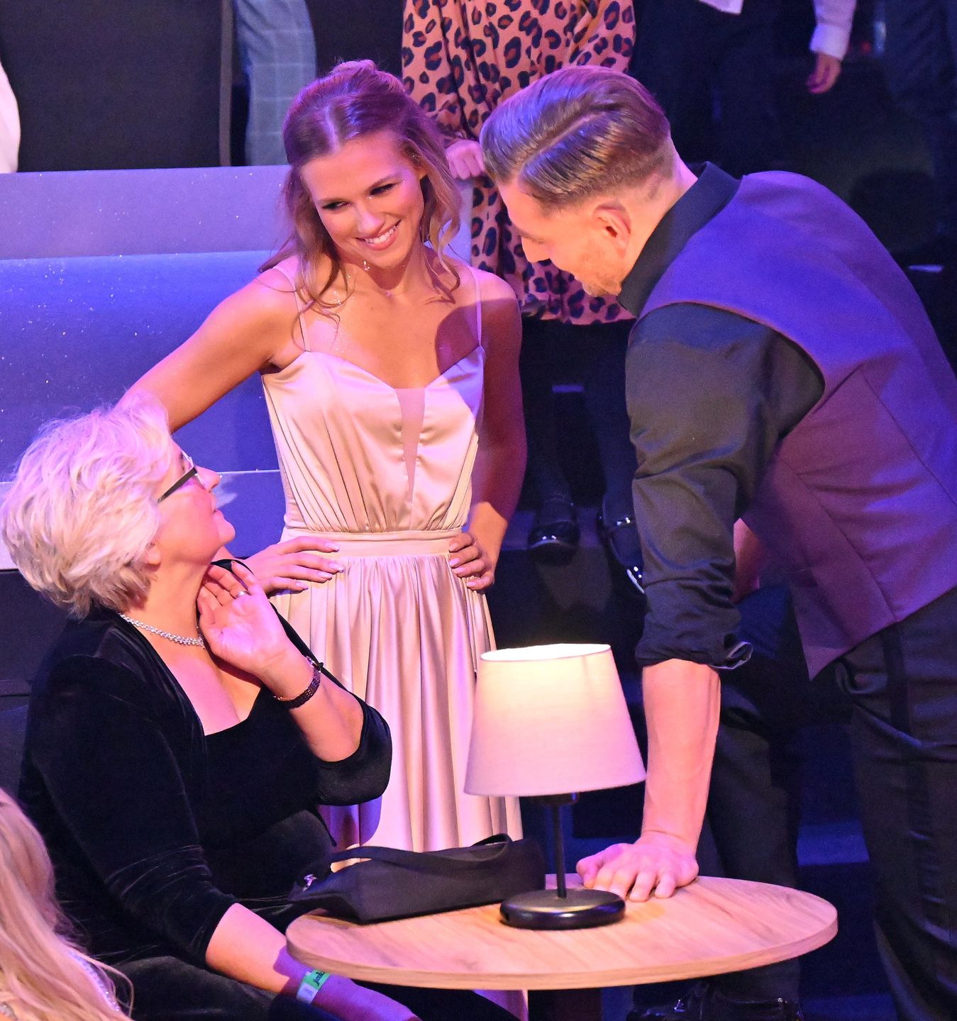 Marcin Rogacewicz z Agnieszką Kaczorowską i jej mamą