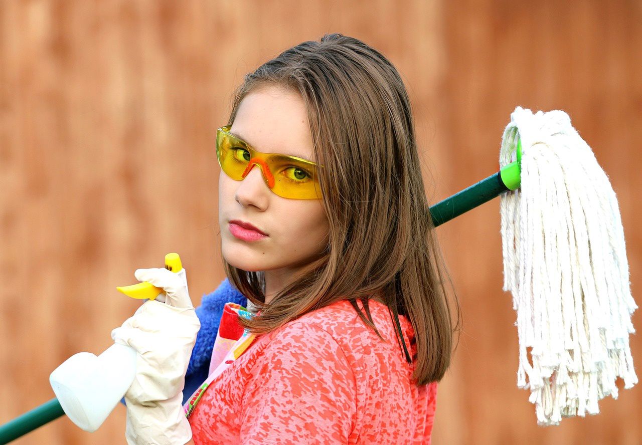 She took a mop and did something surprising with it! Try this at home.