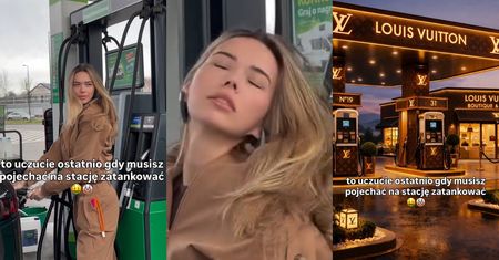 Sandra Kubicka dworuje sobie z cen paliw, wdzięcząc się i zarzucając grzywą przy dystrybutorze. Boki zrywać?