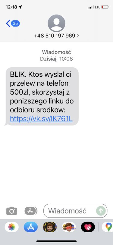 Fałszywy SMS