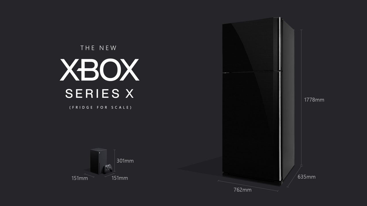 Porównanie wymiarów: Xbox Series X i lodówka