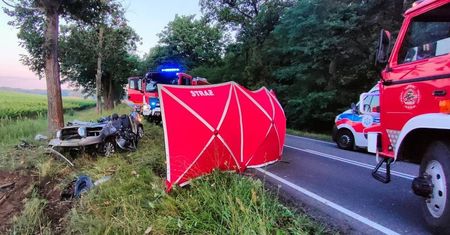 Koszmarny wypadek o świcie. Z auta zostały strzępy