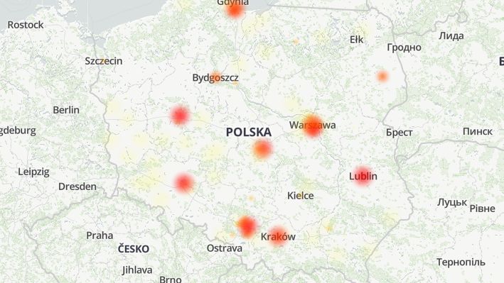 Mapa problemów z kartami Visa.
