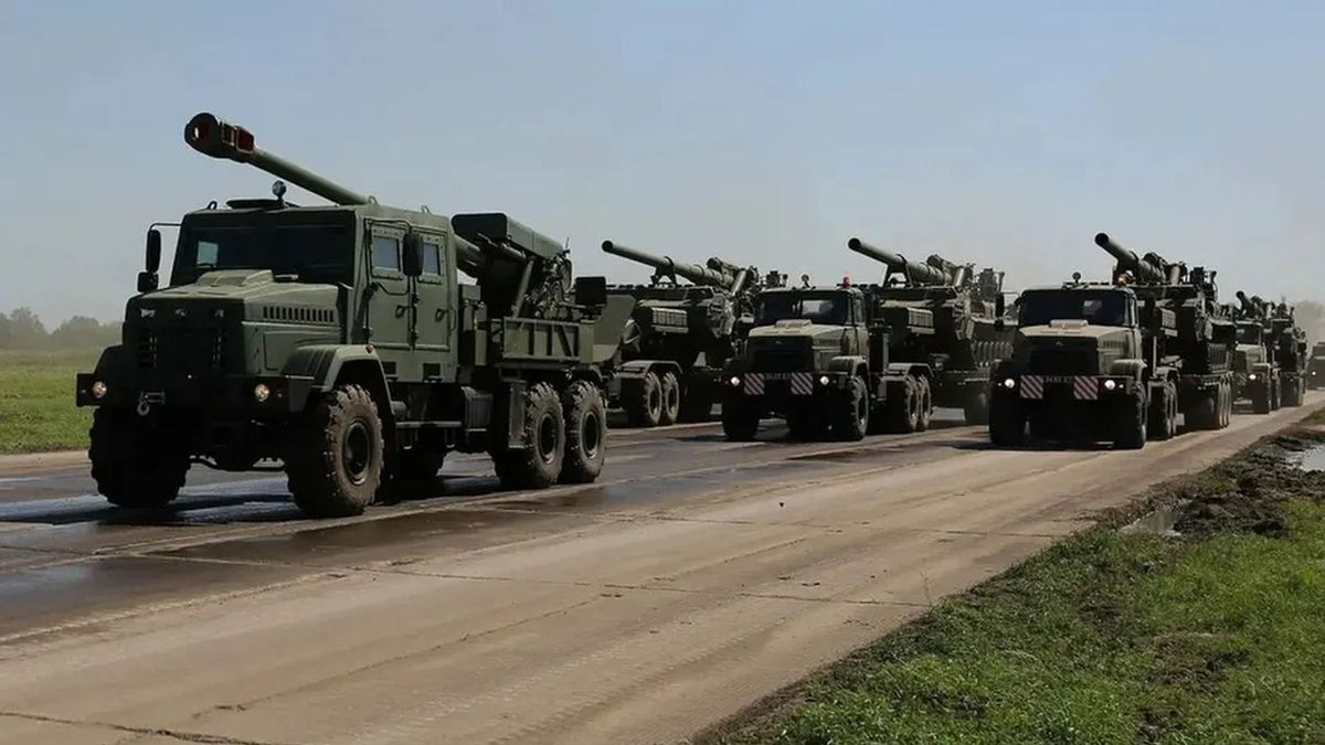 Ukraińskie haubice 2S22 Bogdana, zdjęcie ilustracyjne