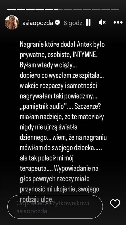 Joanna Opozda zareagowała na publikację Antoniego Królikowskiego