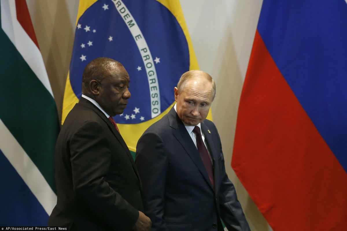 Rosyjski dyktator Władimir Putin i Prezydent RPA Cyril Ramaphosa