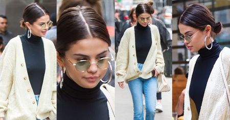 #TRENDY: Selena Gomez w beżowym kardiganie