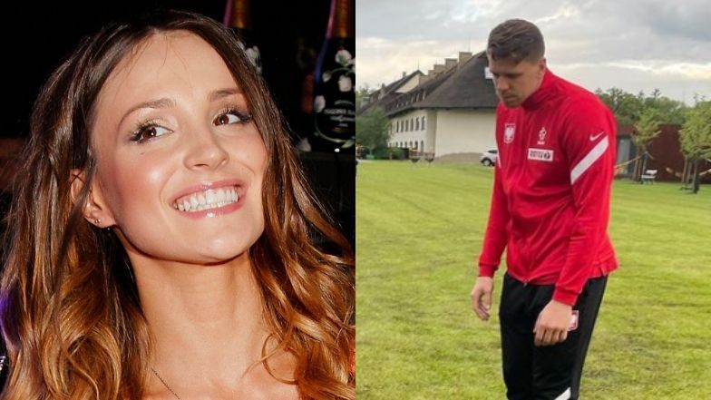 Anna i Robert Lewandowscy oraz Marina Łuczenko i Wojciech Szczęsny pozują w Opalenicy