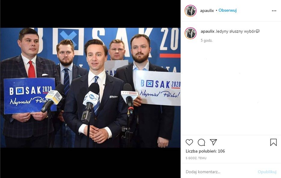 Wpis Pauliny Radzikowskiej na Instagramie