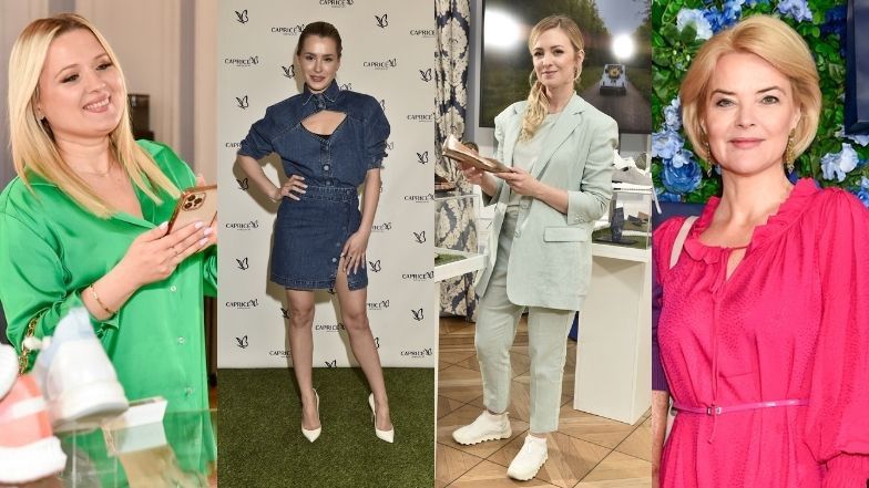 Celebrytki oglądają buty na evencie